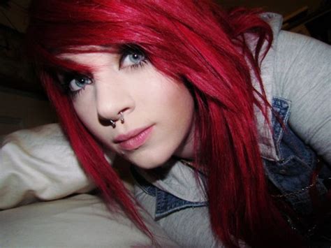 Emo Girl Red Hair Piercing Nose Cute Nineimages