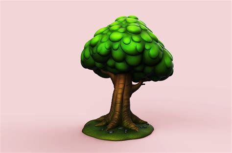 Cartoon Tree 3d Model 3d Printable Obj Stl