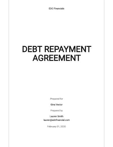 Debt Repayment Agreement 8 Examples Format Pdf