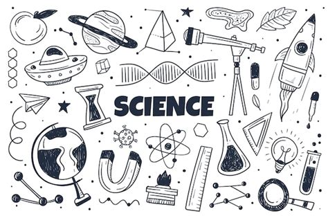 Free Vector Hand Drawn Science Background With Elements Set