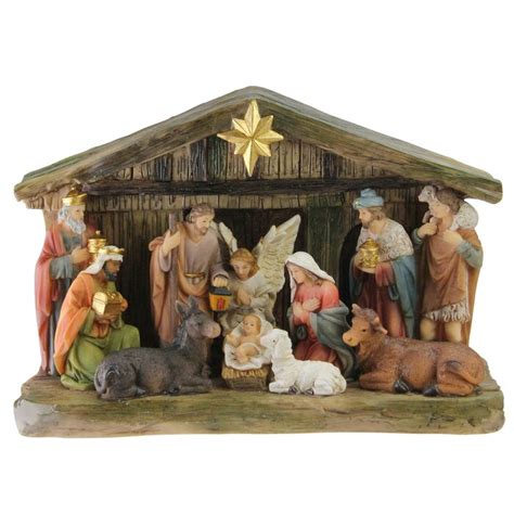 Northlight Christmas Tabletop Nativity Set With Color Changing Led
