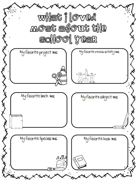 Free Printable End Of The Year Memory Book Printable Templates