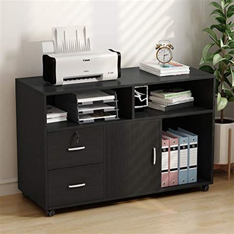 Tribesigns Wood File Cabinet 2 Drawer Storage Printer Stand Mobile