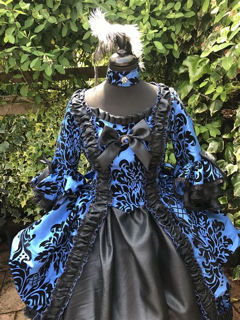 Masquerade Ladies Blue And Black Georgian Costume Masquerade