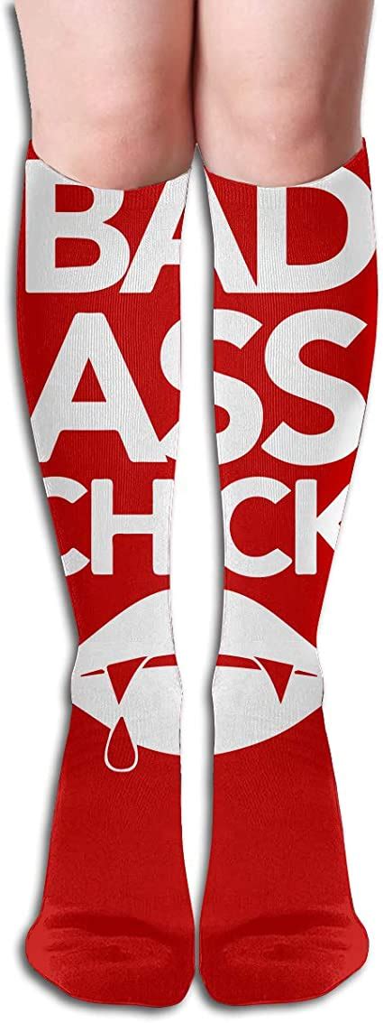 Amazon Com Bad Ass Chick Funny Athletic Socks Best Knee High Socks For