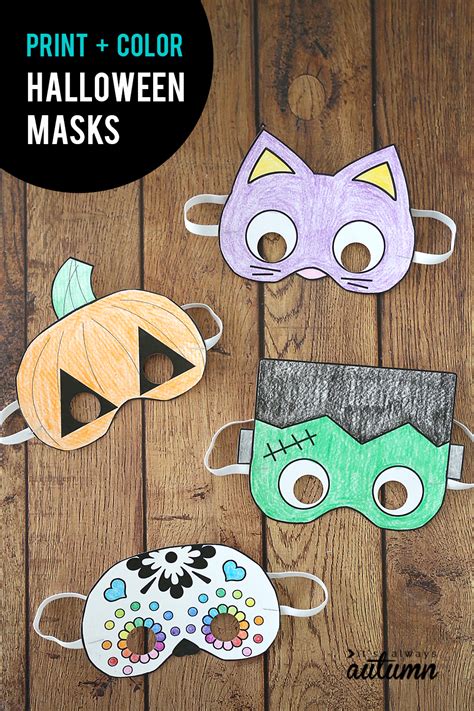 Halloween Masks To Print And Color Its Always Autumn