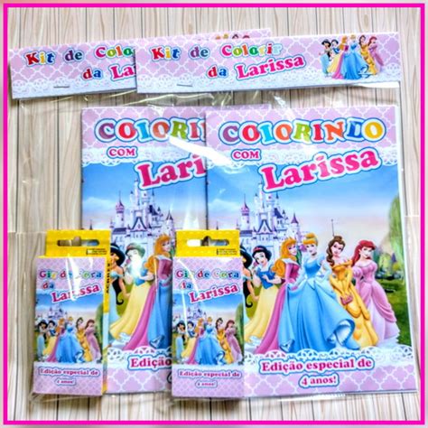 Kit Colorir Com Giz Princesas Disney Elo7