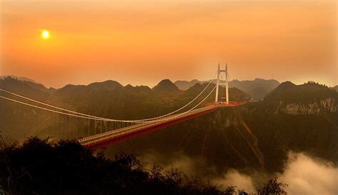 The Aizhai Suspension Bridge In China In Pictures Suspension Bridge