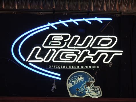 Neon Beer Sign Bud Light Nfl Seattle Seahawks Football