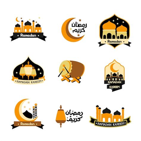 Premium Vector Bundle Badge Ramadan Kareem