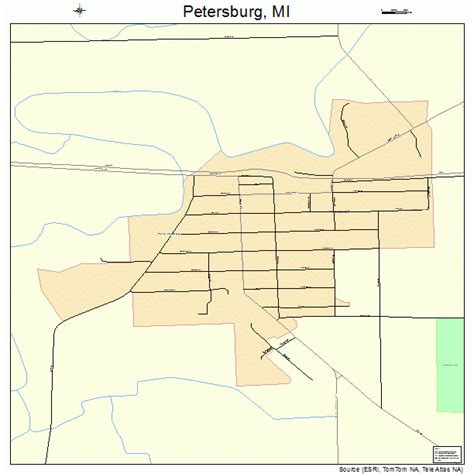 Petersburg Michigan Street Map 2663800