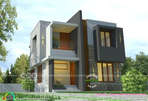 4 Bhk Modern Style Small Double Storied Home Rendering Kerala Home