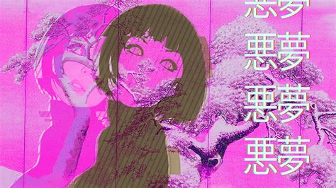 Laptop Pink Anime Aesthetic Wallpaper Pc 1336x768 Anime Original Pink