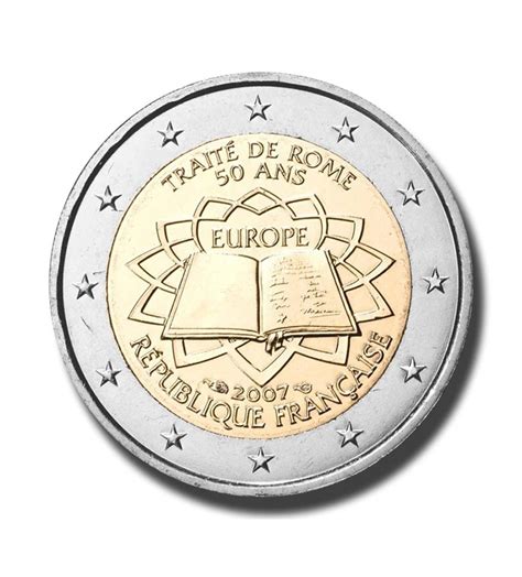 2007 France 50th Anniversary Of The Treaty Of Rome 2 Euro Coin
