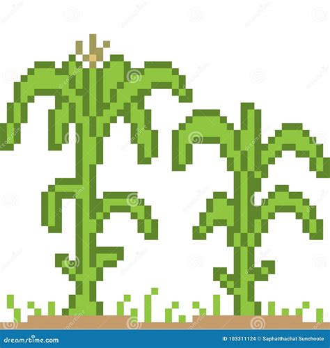 Vector Pixel Art Plant Stock Vector Illustration Of Nature 103311124