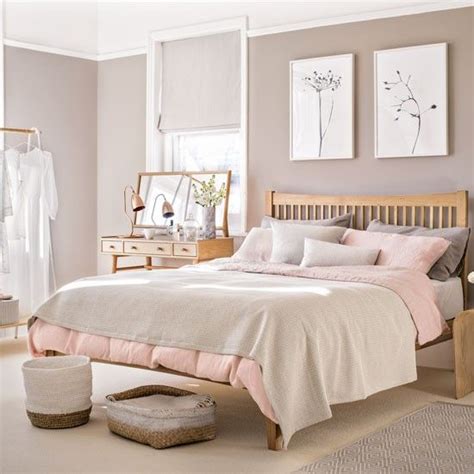Free delivery and returns on ebay plus items for plus members. Pale pink bedroom with wooden furniture and woven ...