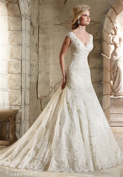 Mori Lee Bridal 2785 Lace Fit And Flare Wedding Dress
