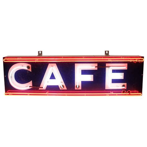 1950s Porcelain Neon Cafe Sign At 1stdibs