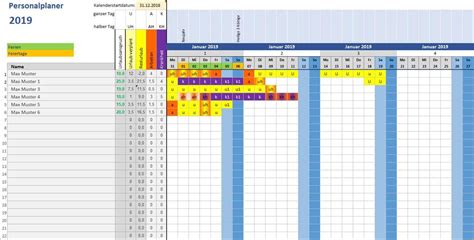 Excel Vorlage Personalplaner Alle Meine Vorlagende