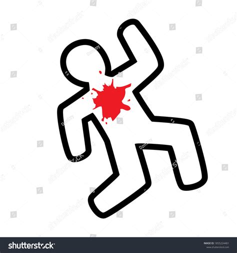 Body Outline Crime Scene Simple Icon Stock Vector Royalty Free 1855224481