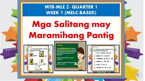 Mga Salitang May Maramihang Pantigmtb Mle 2 Quarter 1 Melc Based