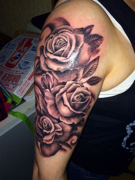 Half Sleeve Rose Tattoos For Women