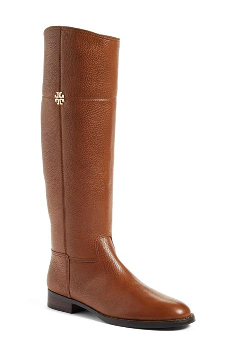 Tory Burch Jolie Leather Riding Boots In Brown Lyst