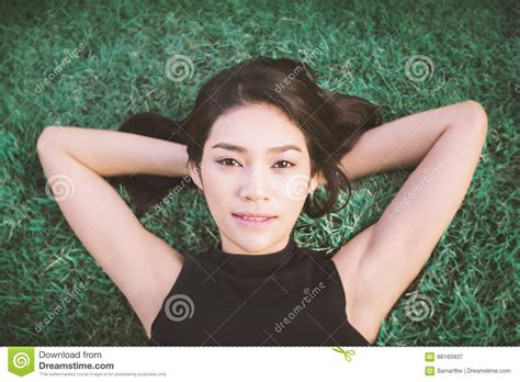 outdoor portraitl asian girl stock image image of enjoyment girl 88165937