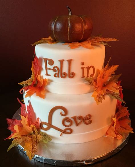Fall In Love Bridal Shower Cake Fall Wedding Shower Wedding Shower