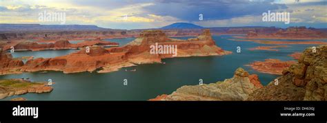 Panoramic View View At Sunset From Alstrom Point To Lake Powell Padre