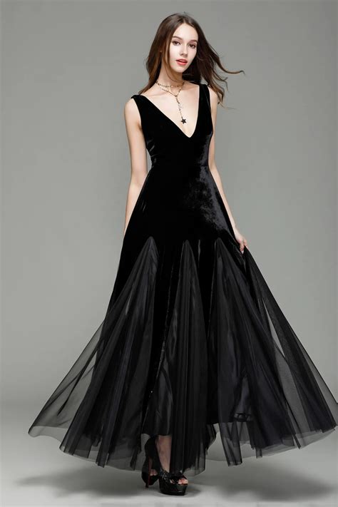 B New Black Tulle V Neck Black Formal Wedding Prom Women Sleeveless