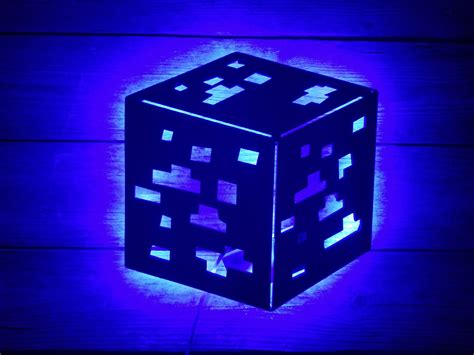 Minecraft Diamond Ore Wall Night Light Wall Art Mine Craft Etsy