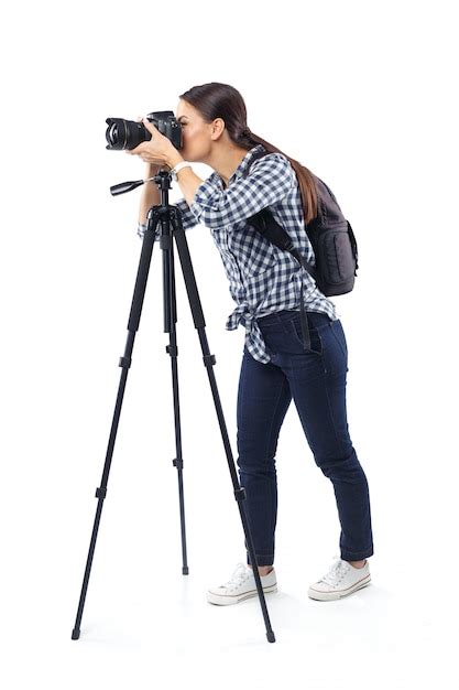 Premium Photo Woman Photographer At Work