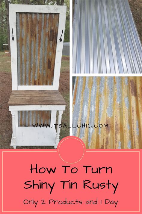 How To Age Galvanized Tin Its All Chic Barn Tin Tin Walls