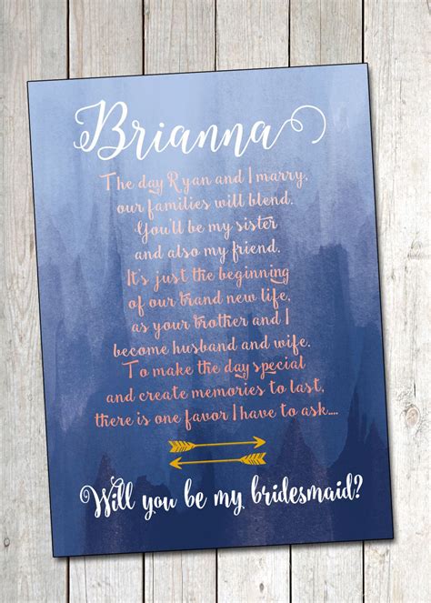 Will You Be My Bridesmaid Sister In Law Card Bridesmaid Card Etsy Uk