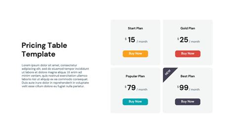 Pricing Table Template Powerpoint