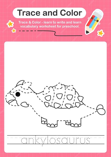 Premium Vector A Tracing Word For Dinosaurs And Coloring Trace