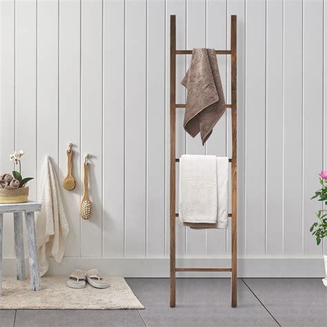 Greenstell towel rack, wall hanging ladder towel rack, hand towel storage with rope and hanging kits, rustic wood farmhouse decorative holder for bathroom living room & cloakroom white large size. American Trail Decorative Ladder Free Standing Towel Rack ...