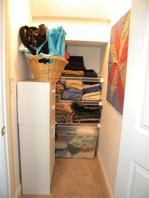 You can see how narrow and deep the closet is. before everything was