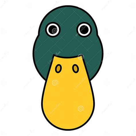 Cute Cartoon Duck Facevector Illustrationvector Stock Vector