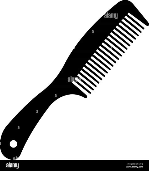 Vector Illustration Of Black Silhouette Of A Hair Comb Stock Vector