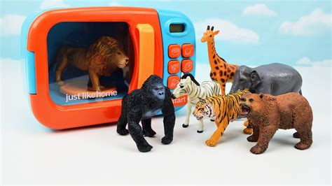 Learn Names Of Wild Zoo Animals With Schleich Toys And Microwave Small To