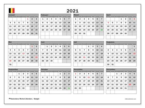 Jaarkalender Kalender 2021 Met Feestdagen