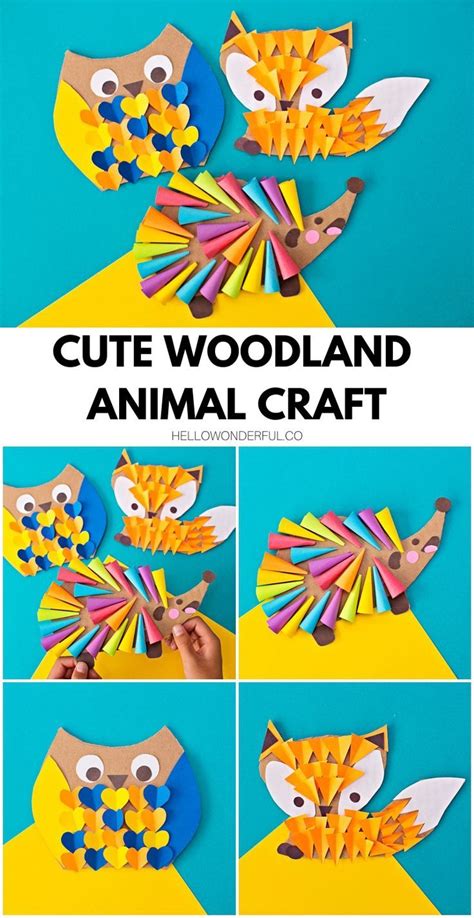 Cardboard Woodland Animal Craft Animal Crafts Woodland Animals