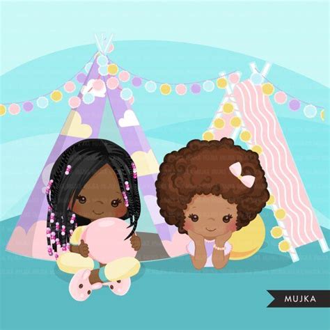 Cute Dark Skin Slumber Party Characters Other Versions Available