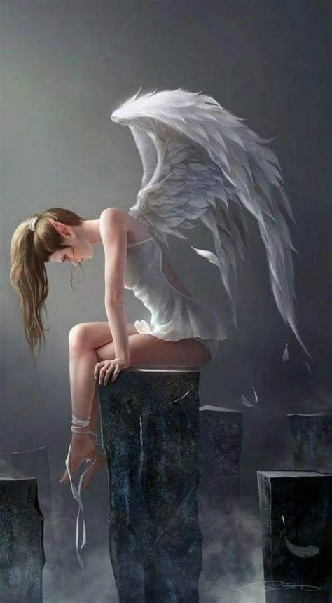 Angel Sitting And Praying On Pier Fairy Angel Fairy Art Sad Angel
