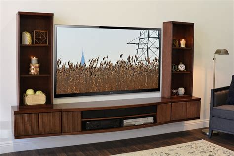 Floating Tv Stand Wall Mount Entertainment Center Curve 5 Piece Mo