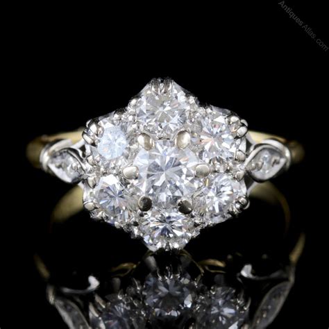 Antiques Atlas Antique Edwardian Diamond Cluster Ring Ct Gold