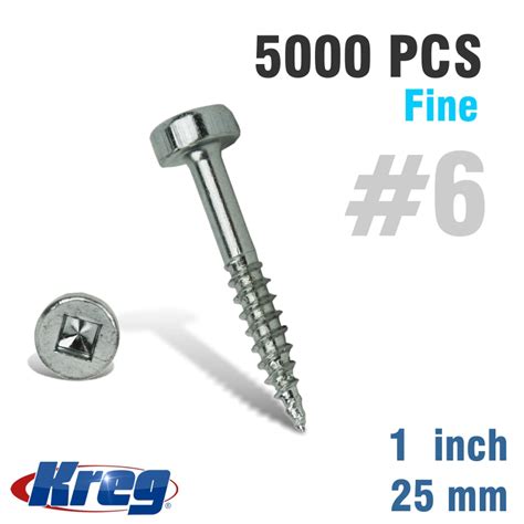 Kreg Pocket Screws 1 6 Fine Pan Head 5000ct Tools4wood Tools4wood