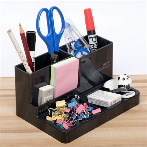 9115 Plastic Modern Pen Holder Student Stationery Box Office School